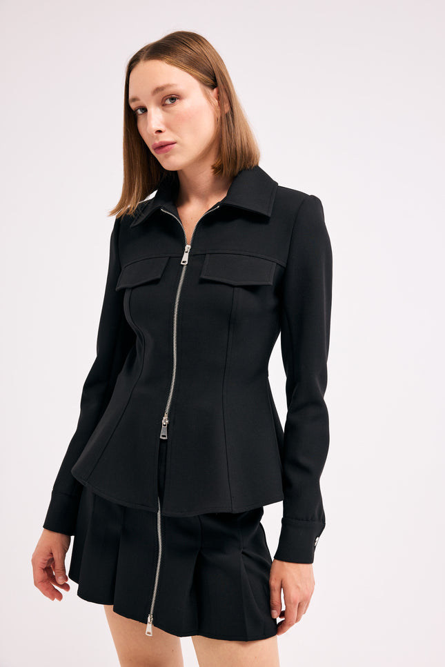 Fermuarlı Blazer Ceket
