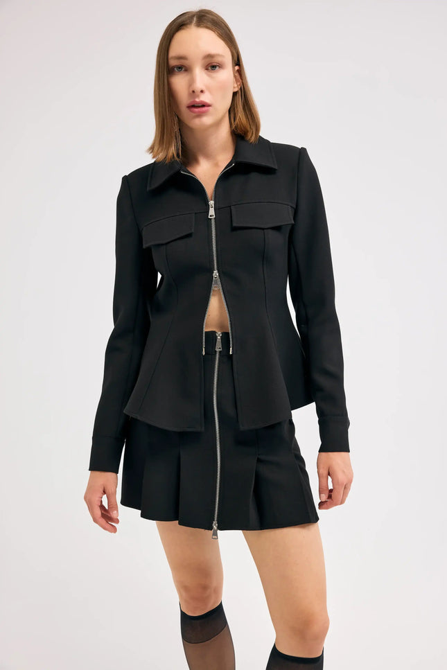 Siyah Fermuarlı Ceket