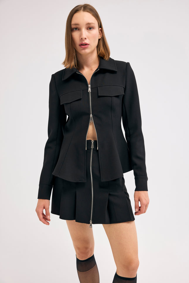 Fermuarlı Blazer Ceket