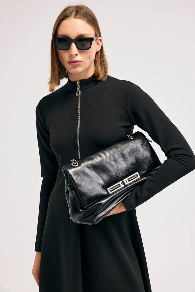 Fermuarlı Siyah Elbise