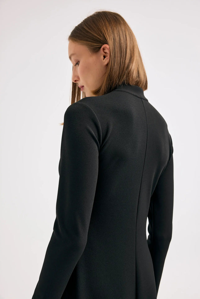 Fermuarlı Siyah Elbise