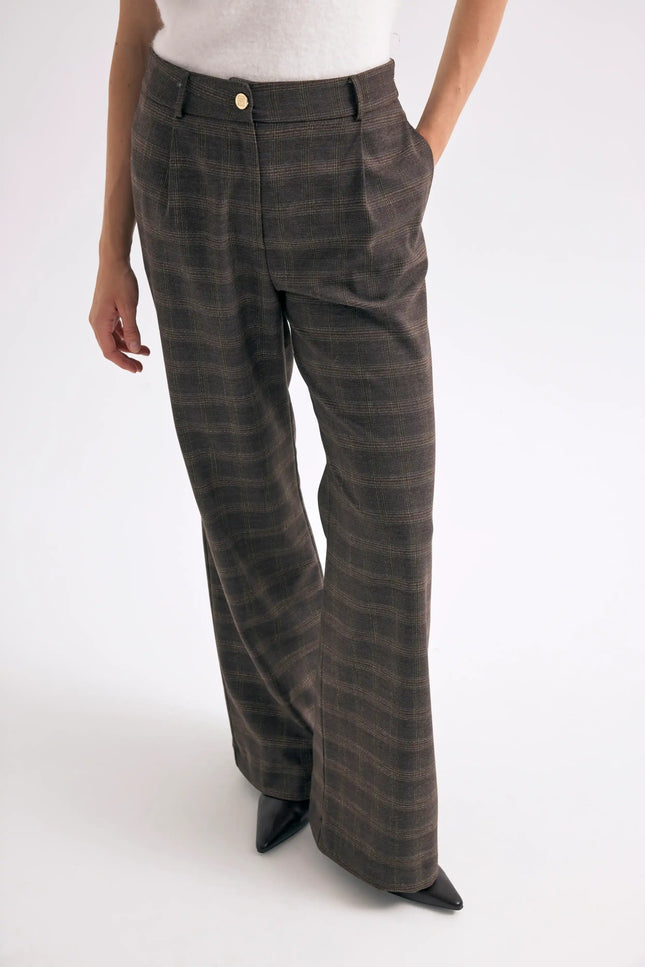 Ekose Kahverengi Pantolon