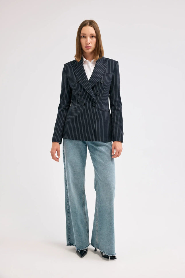 Çizgili Blazer Ceket