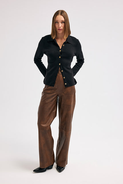 Deri Kahverengi Pantolon