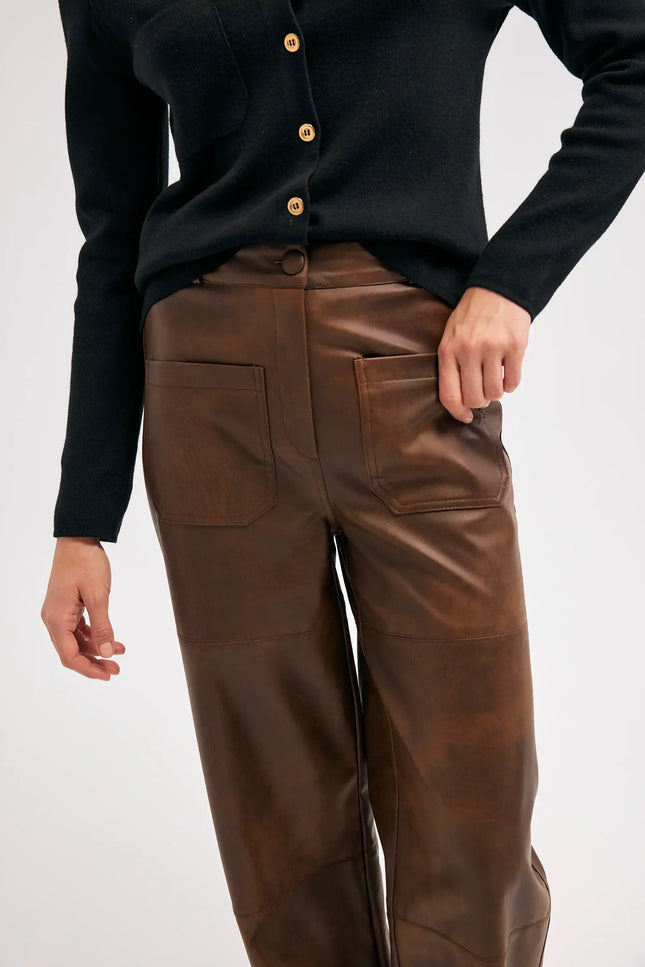 Deri Kahverengi Pantolon