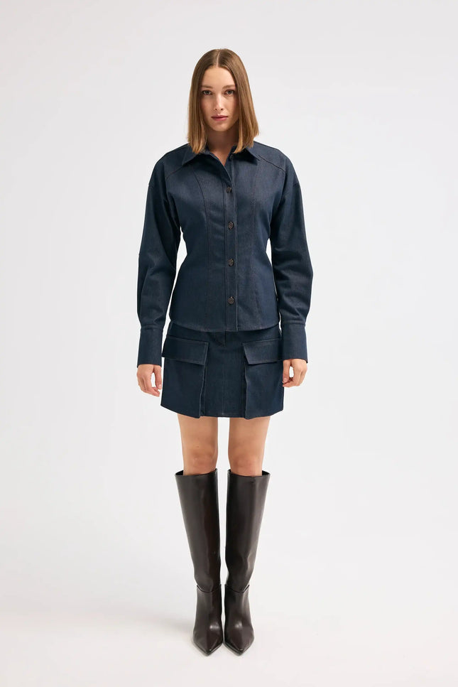 Denim Lacivert Gömlek