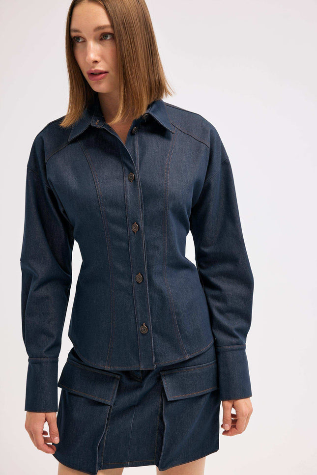 Denim Lacivert Gömlek