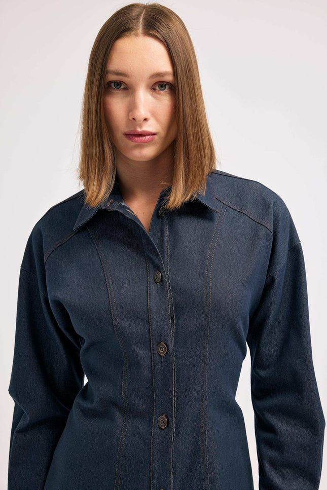 Denim Lacivert Gömlek