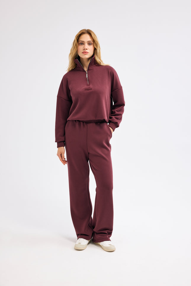 Bordo Örme Pantolon
