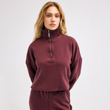 Fermuarlı Bordo Sweatshirt