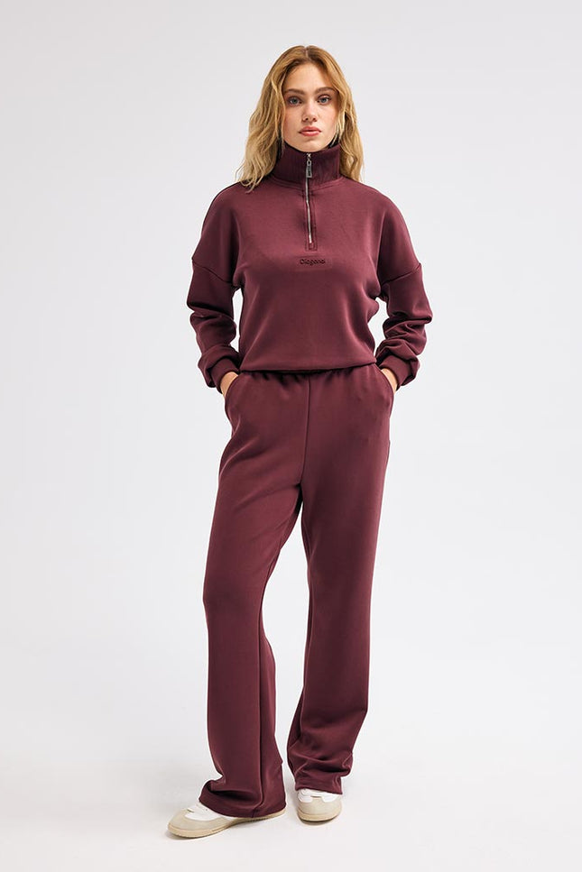 Bordo Örme Pantolon