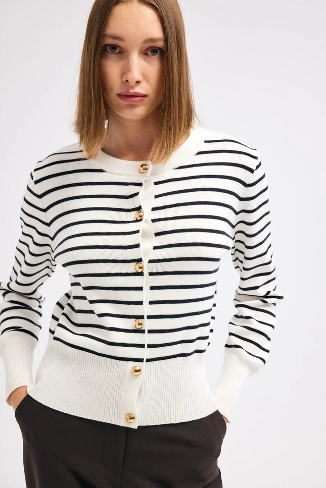 Triko Çizgili Ceket