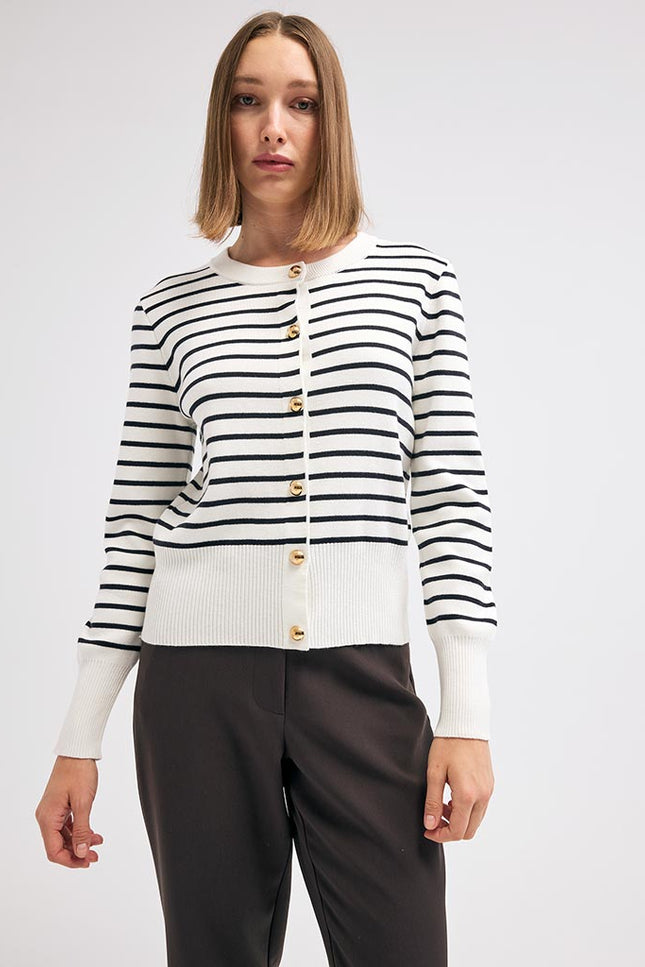 Triko Çizgili Ceket