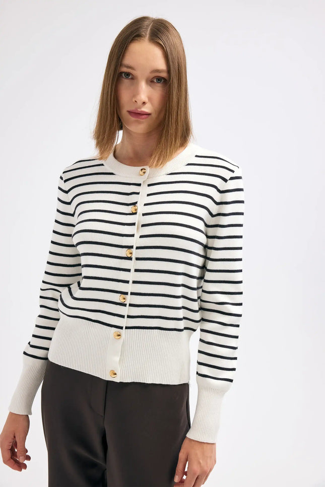 Triko Çizgili Ceket