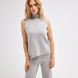 Boğazlı Gri Triko Bluz