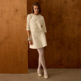 Ceket Elbise İkili Ekru Takım
