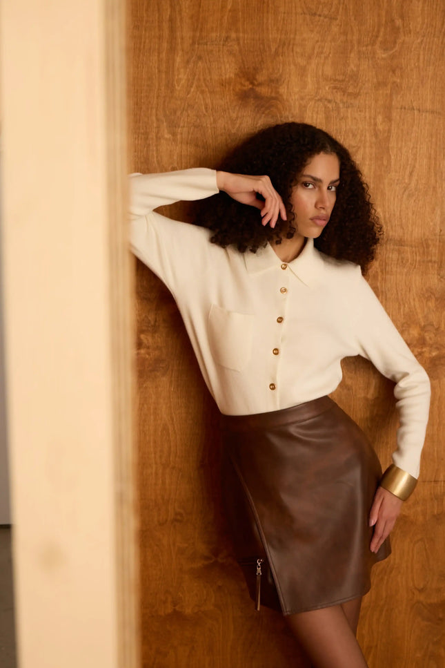 Deri Mini Kahverengi Etek