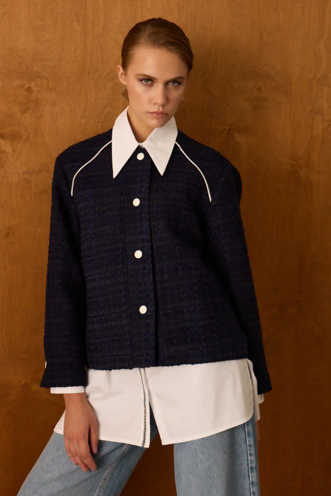 Metal Düğmeli Lacivert Ceket