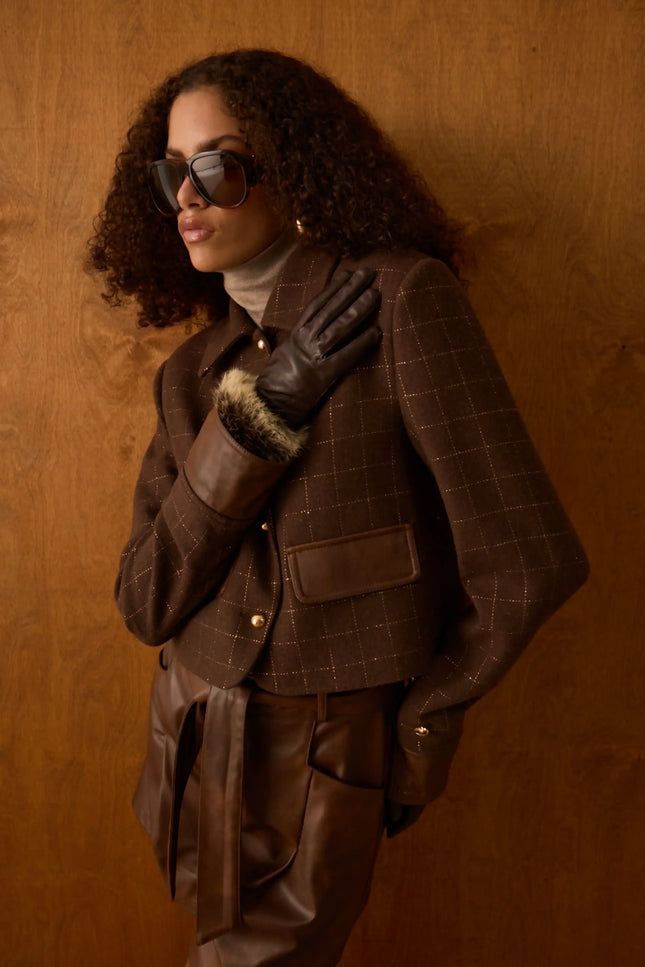 Kahverengi Deri Şort