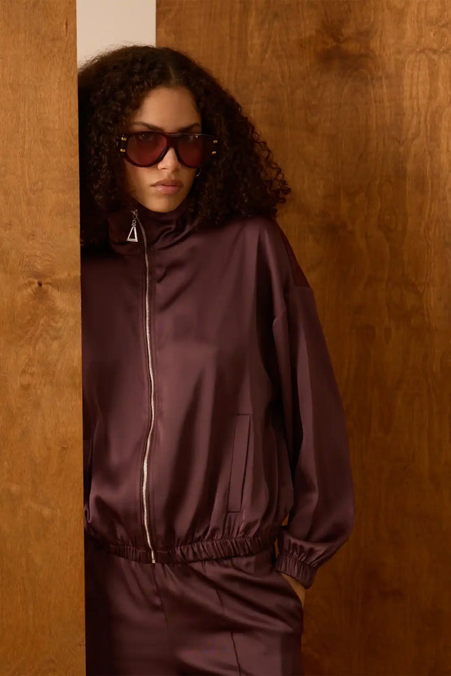 Fermuarlı Kahverengi Ceket