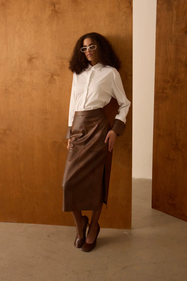 Deri Kalem Kahverengi Etek