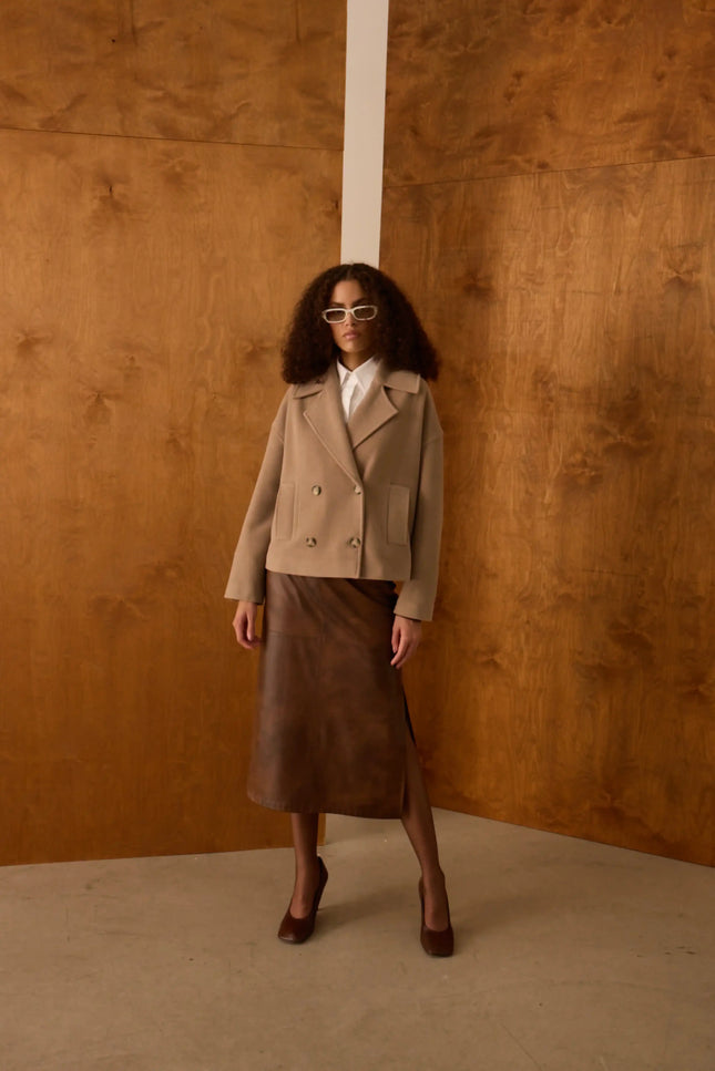 Deri Kalem Kahverengi Etek