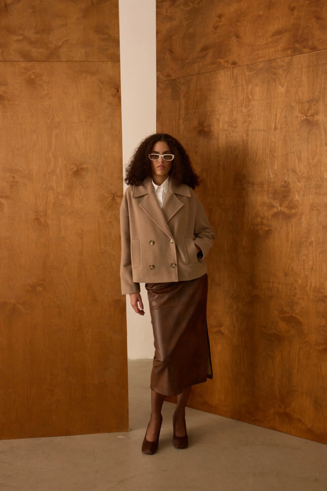 Deri Kalem Kahverengi Etek