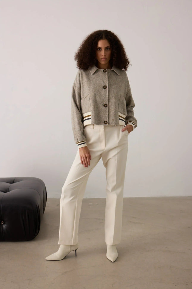 Herringbone Gri Ceket