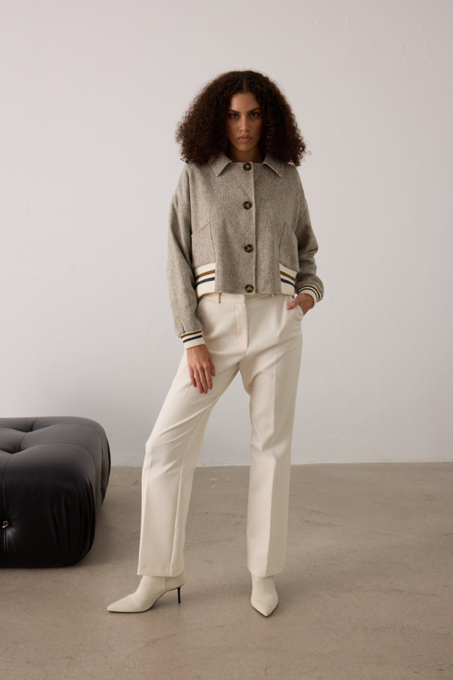 Herringbone Bomber Ceket