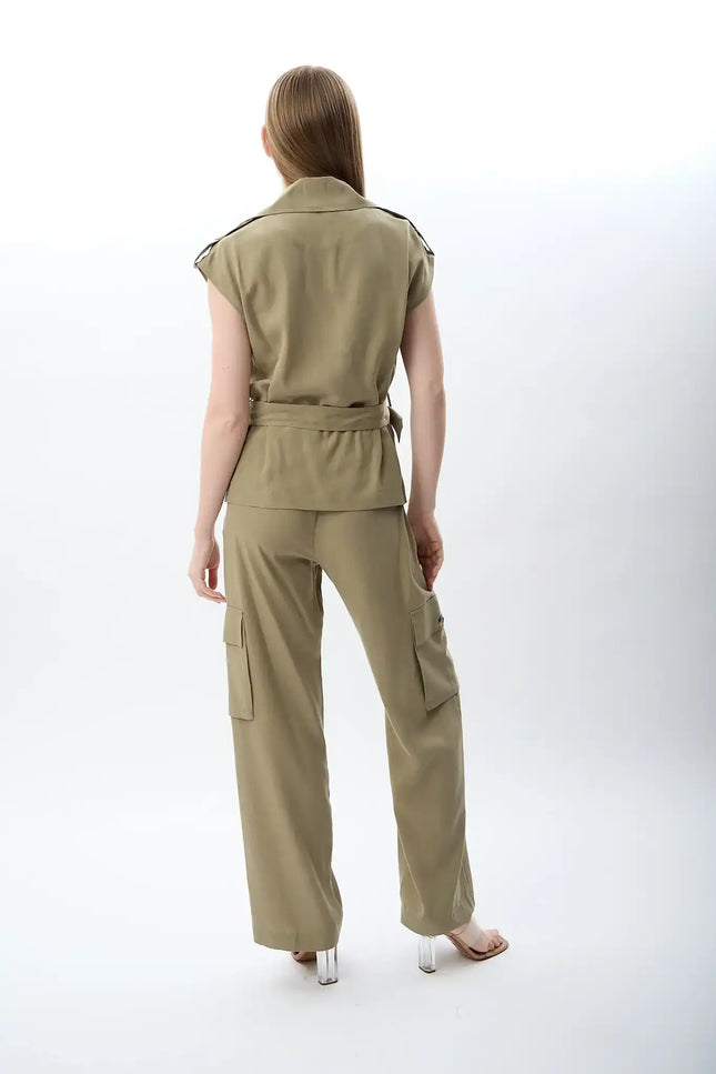 Yan Cep Detaylı Rahat Pantolon (Haki)