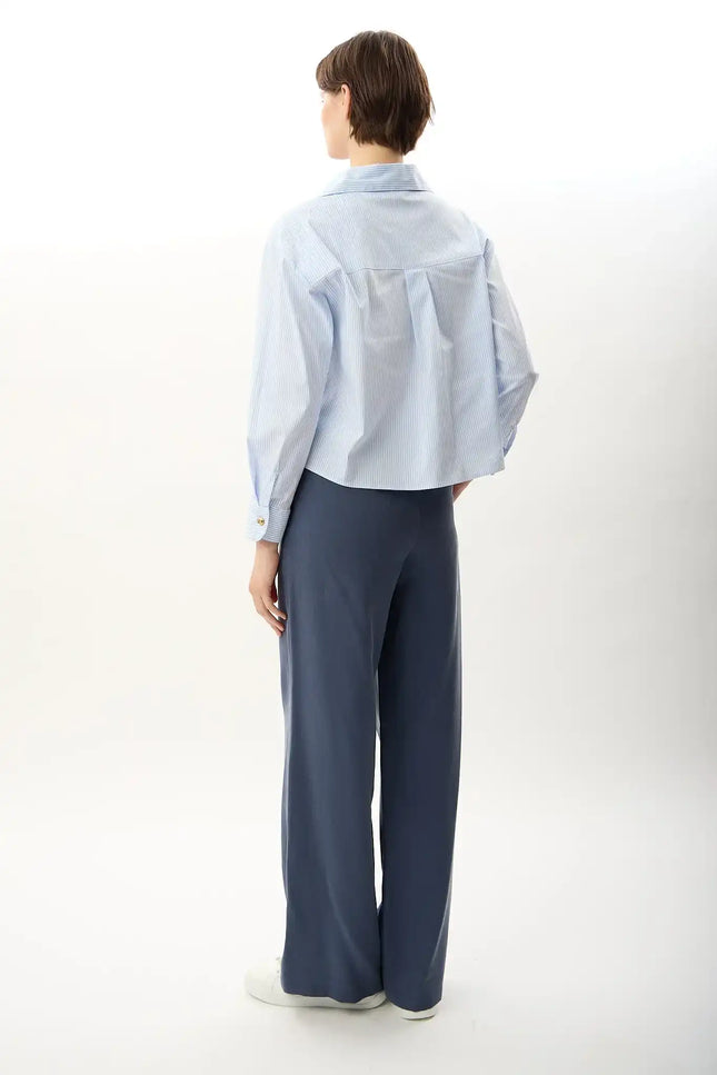 Bağcıklı Rahat Kesim Pantolon(İndigo)