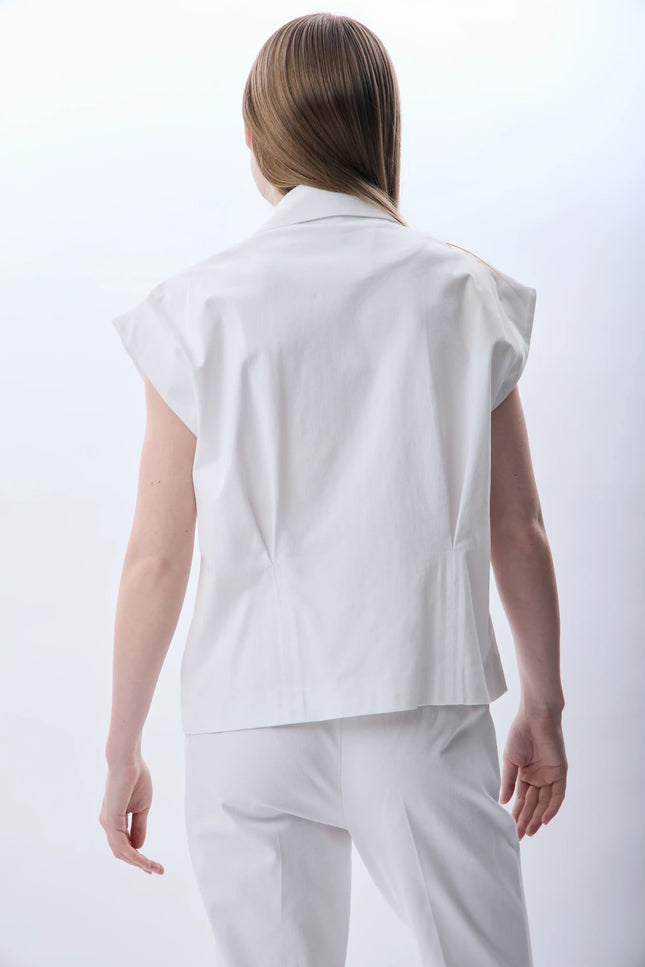 Kapitone Omuzlu Yelek (Beyaz)