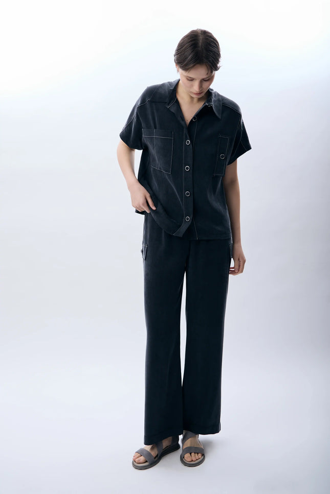 Kemerli Kapak Cepli Pantolon