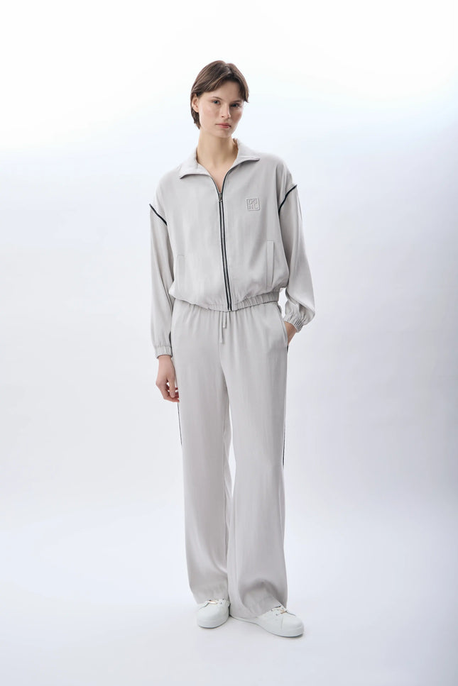 Uzun Kollu Fermuarlı Ceket