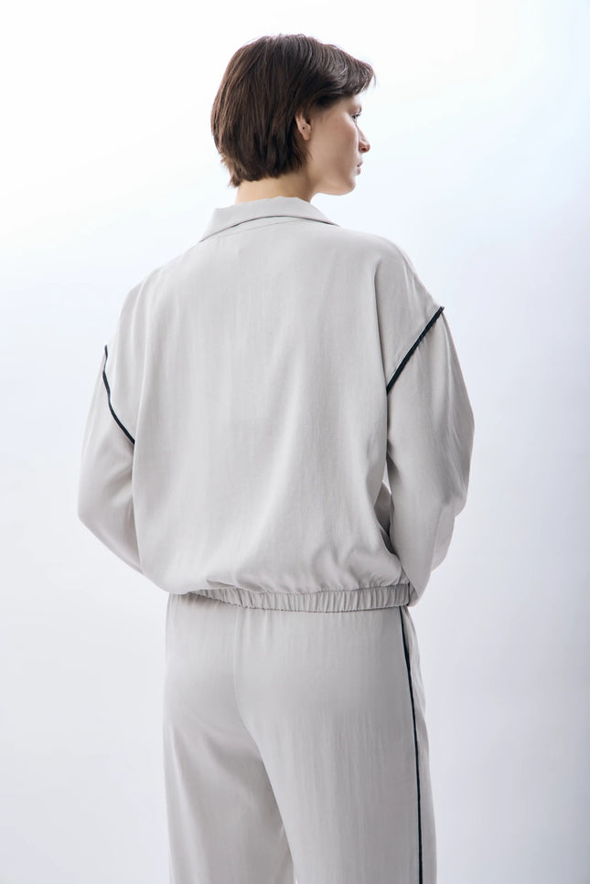 Uzun Kollu Fermuarlı Ceket