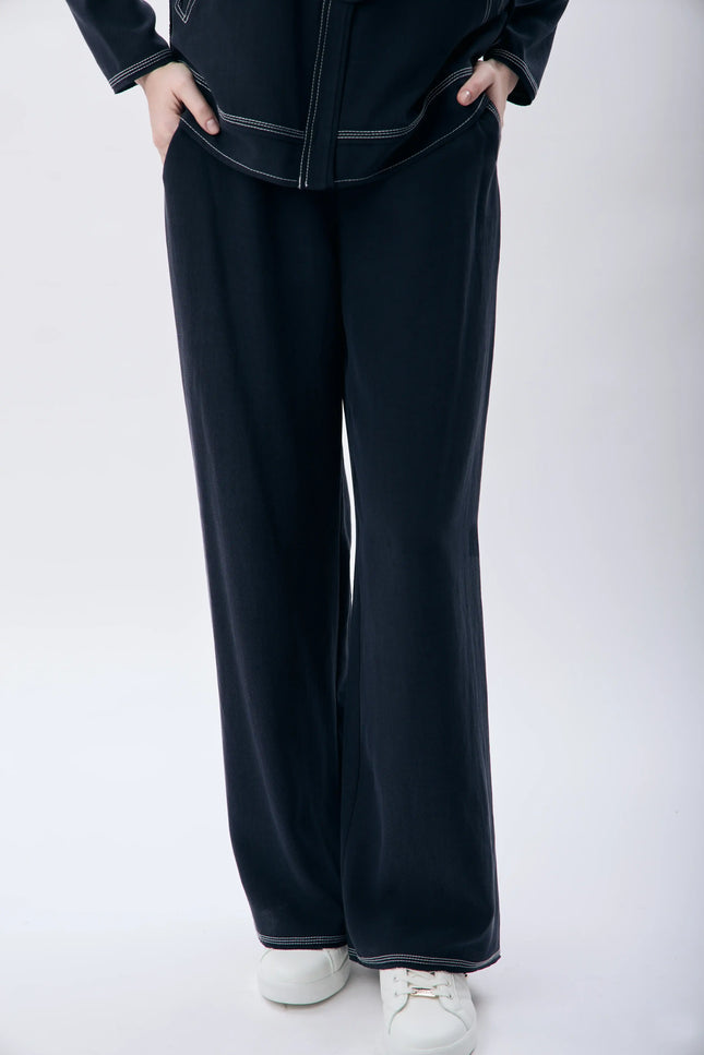 Beli Lastikli Cepli Pantolon (Siyah)