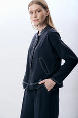 Hakim Yaka Düğmeli Kısa Ceket