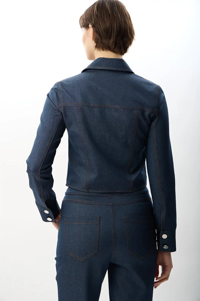 Crop Kesim Kot Ceket (Lacivert)