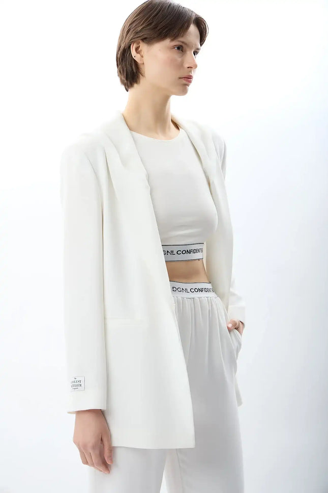 Kapüşonlu Blazer Ceket (Ekru)