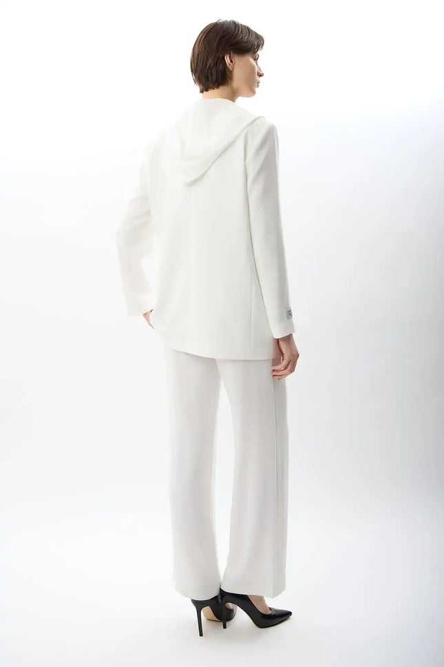 Kapüşonlu Blazer Ceket (Ekru)