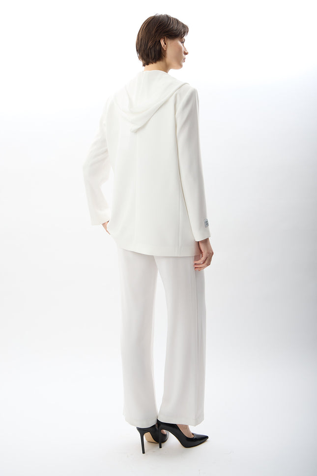 Kapüşonlu Blazer Ceket (Ekru)