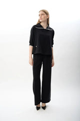 Bağcıklı Düz Paça Pantolon (Siyah)