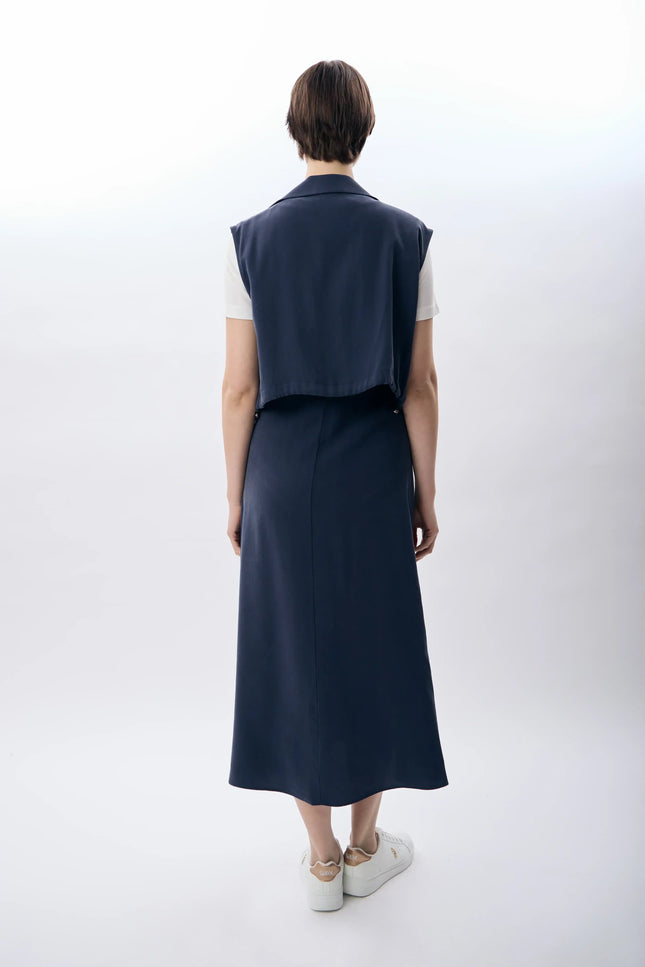 Bisiklet Yaka Kısa Kollu Elbise