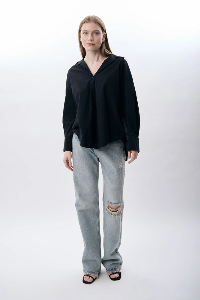 Uzun Kollu Gömlek (Siyah)