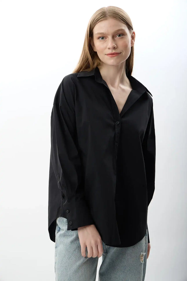 Uzun Kollu Gömlek (Siyah)