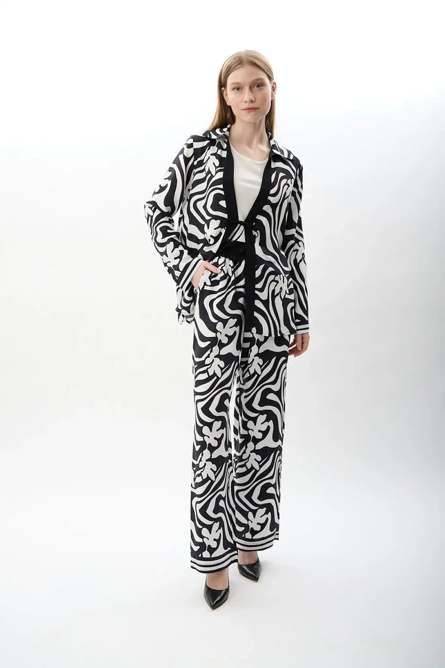 Rahat Kesim Pantolon (Siyah Beyaz)