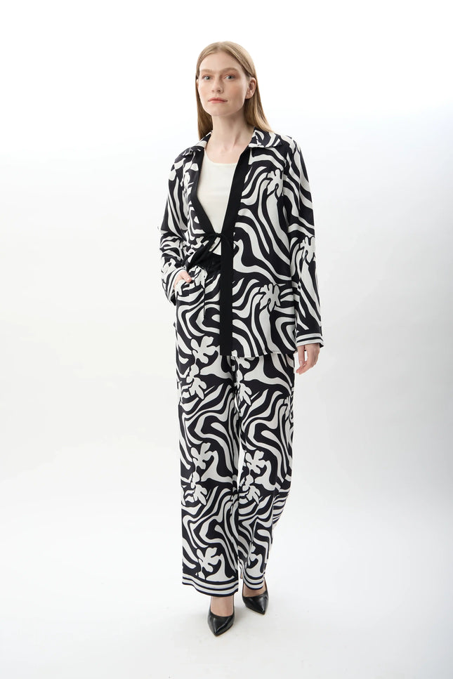 Rahat Kesim Pantolon (Siyah Beyaz)