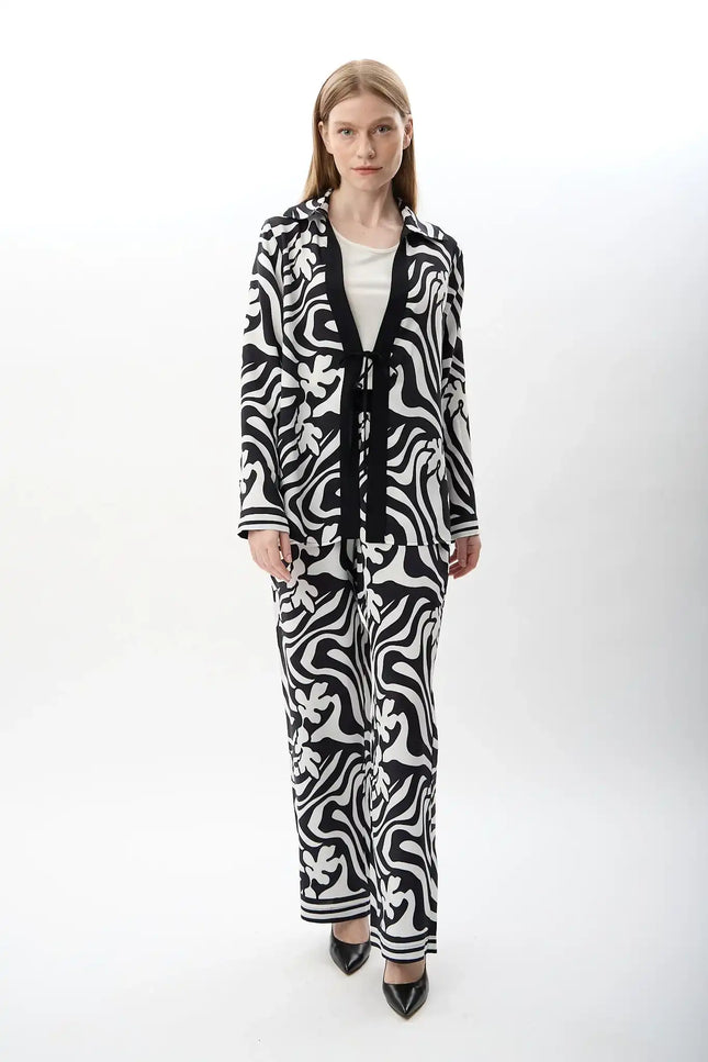 Rahat Kesim Pantolon (Siyah Beyaz)