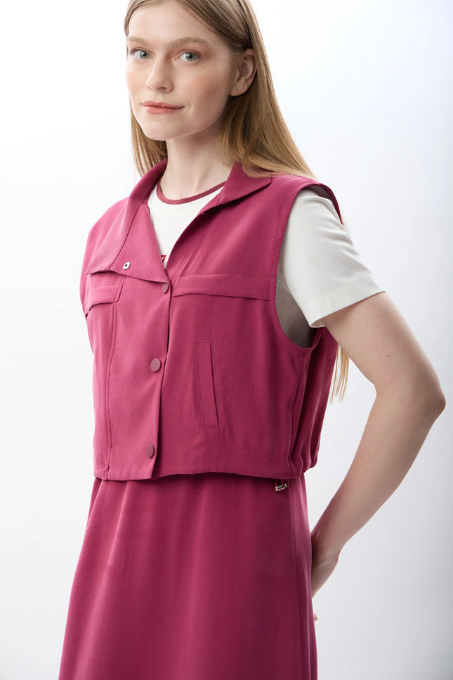 Bisiklet Yaka Kısa Kollu Elbise