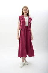 Bisiklet Yaka Kısa Kollu Elbise